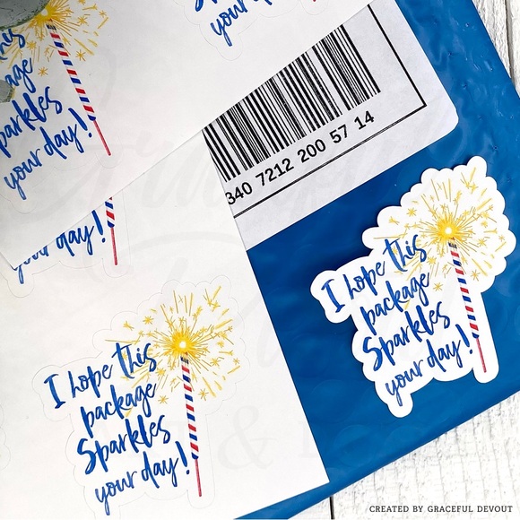 I Hope This Package Sparkles Your Day! - 2" (inches) Sticker (48ct.) [GD76-48] - Picture 4 of 6